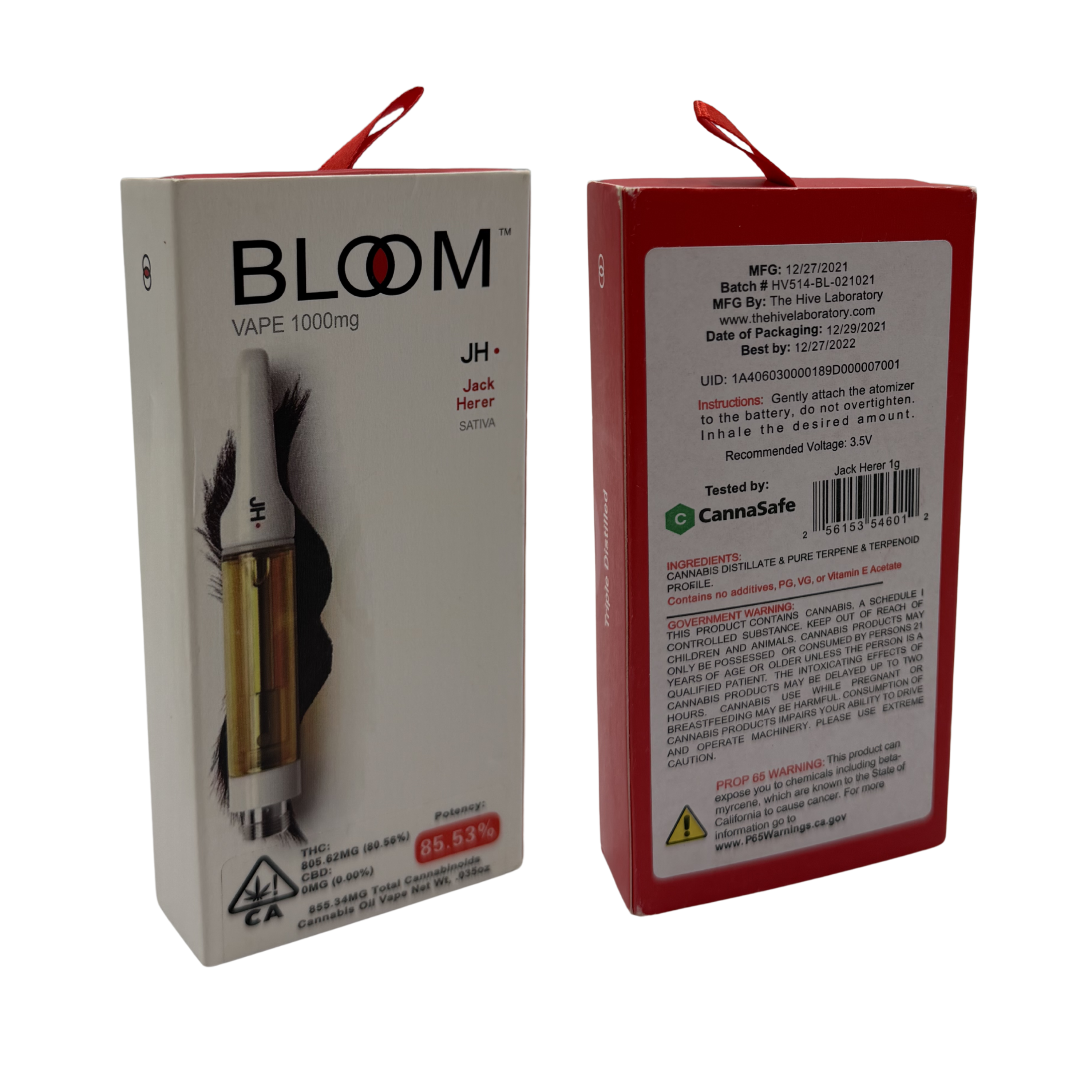 Jack Herer 1000mg Vape (Sativa 85.53% Potency)