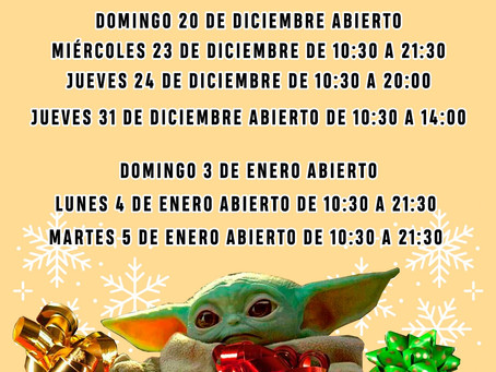 HORARIO NAVIDAD 2020