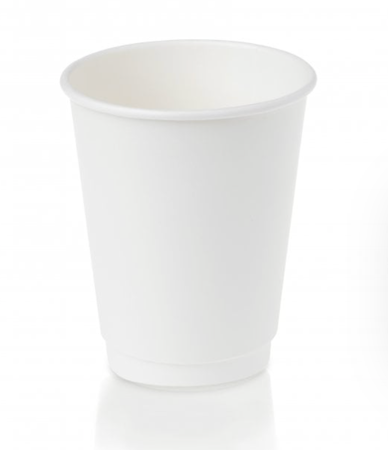 12oz Double Wall Cup, White - 500pk