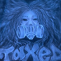 Air brushed shirt of a woman in respirator mask