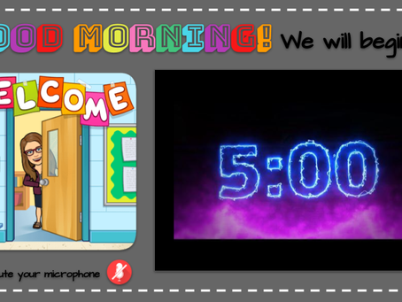 We Will Begin In... Bitmoji ⏲Display Slides with Virtual Timers