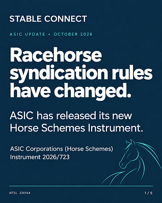 ASIC’s New Horse Schemes Instrument
