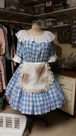 Luciana Dress with Apron Distressing