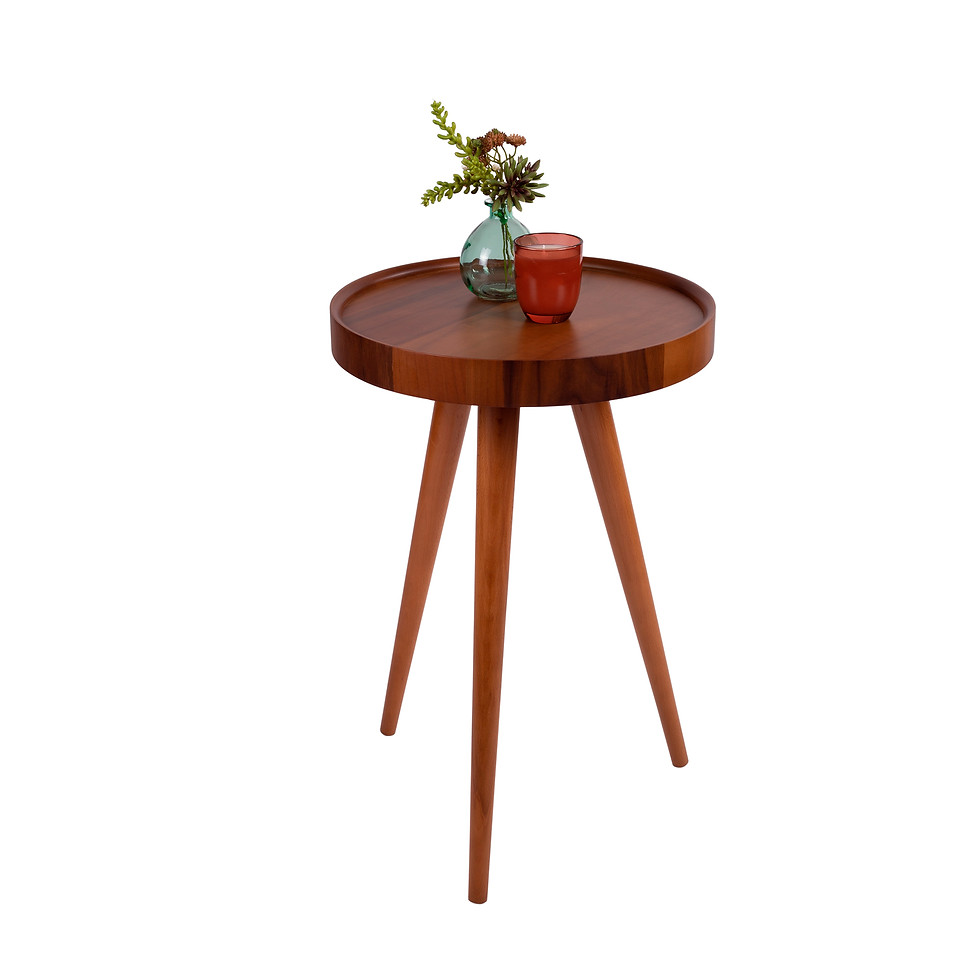 Küçük resim: Urban Nouk Ibiza Walnut Premium Tekli Yan Sehpa 40x57cm Ceviz Kaplı MDF Tabla, G