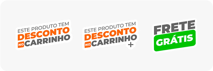 Selos de desconto no carrinho e Frete Grátis