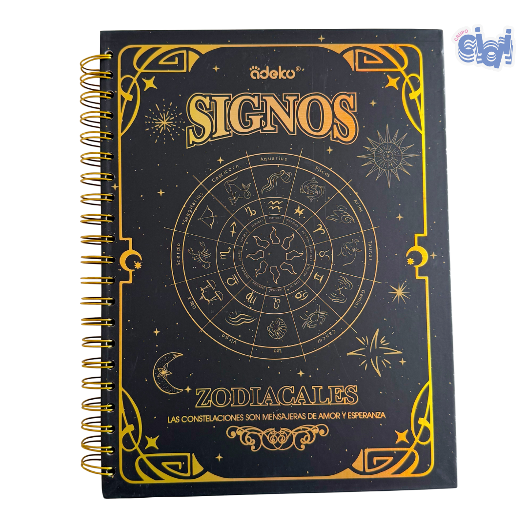 Libreta Espiral Signos Zodiacales – Hojas Negras