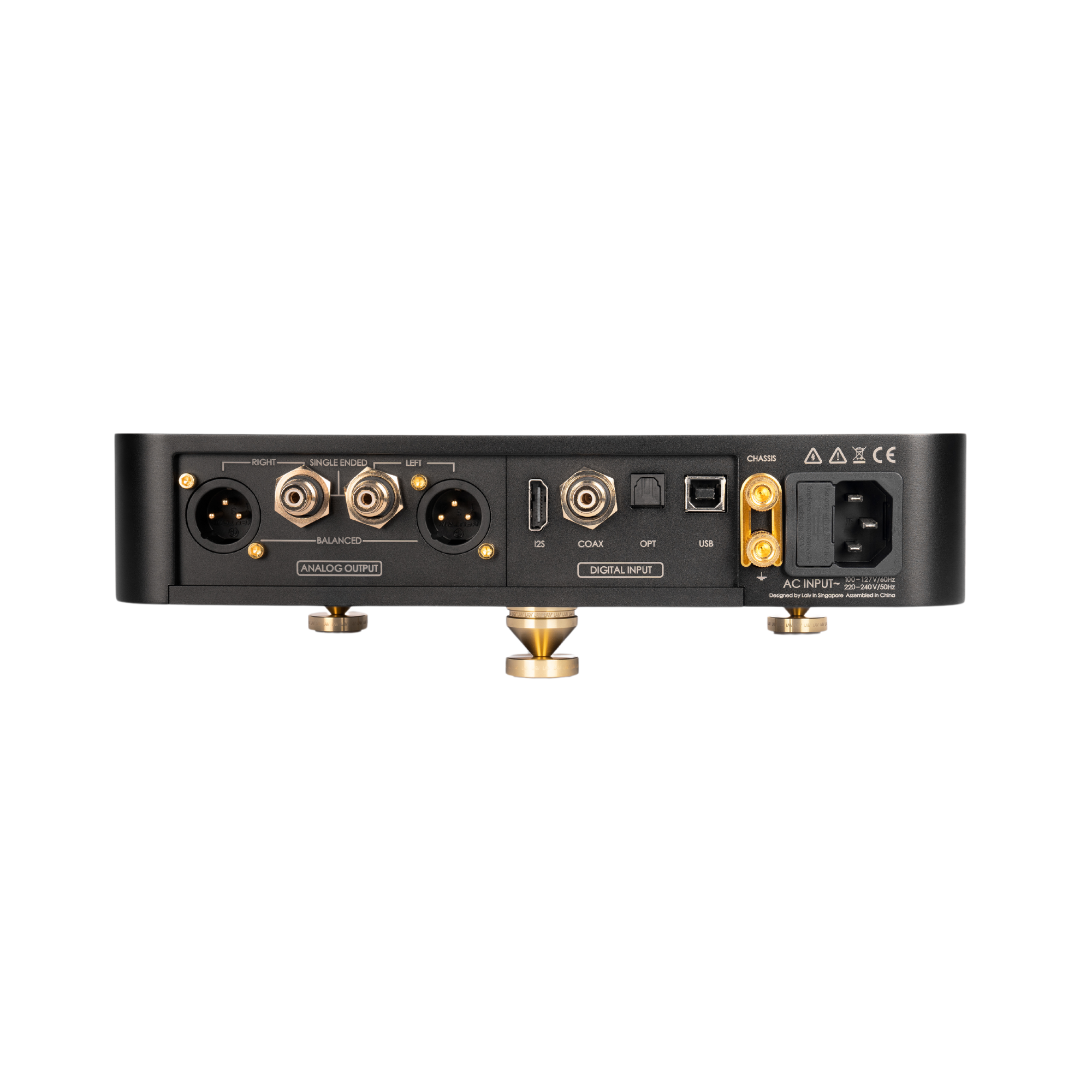 LAiV Harmony DAC 黑金色背板數位輸入與類比輸出