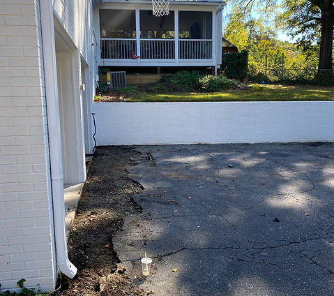 old broken driveway