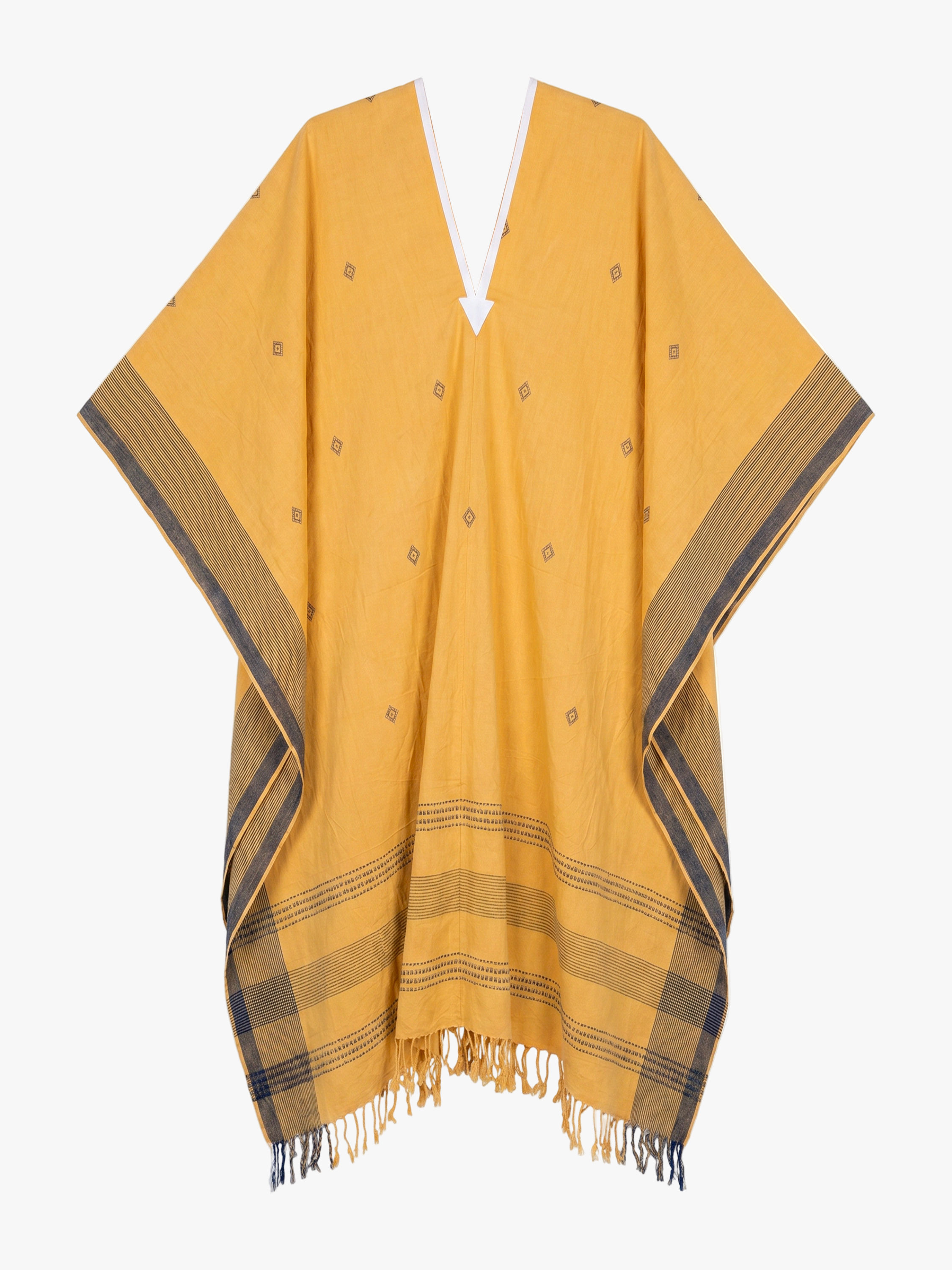 KUTCH PONCHO SAFFRON, WHITE LEATHER
