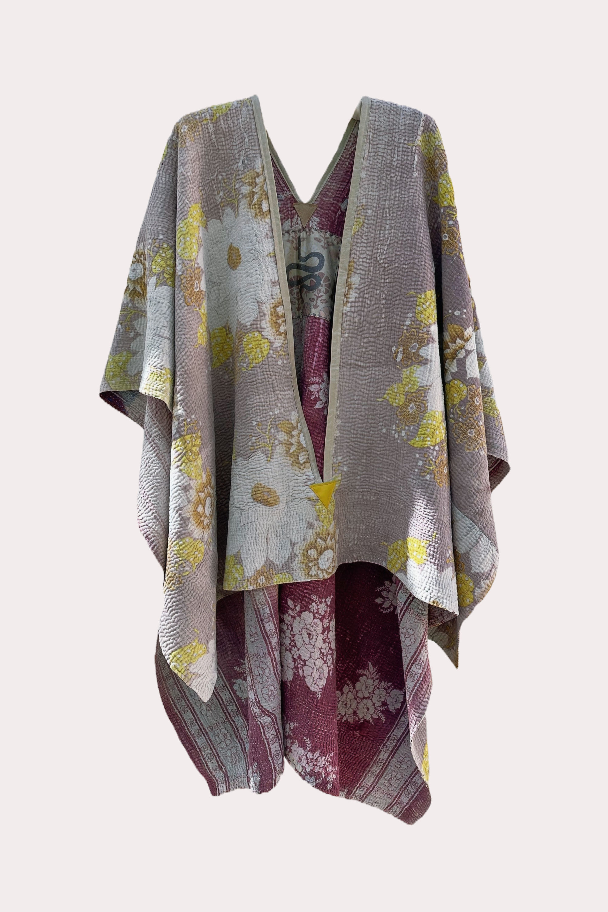 Reversible Kantha Poncho - Flower Power