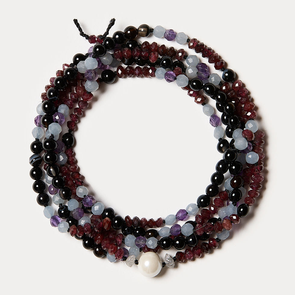 Miniature : PERFECT SUMMER NECKLACE GARNET & RAW DIAMOND