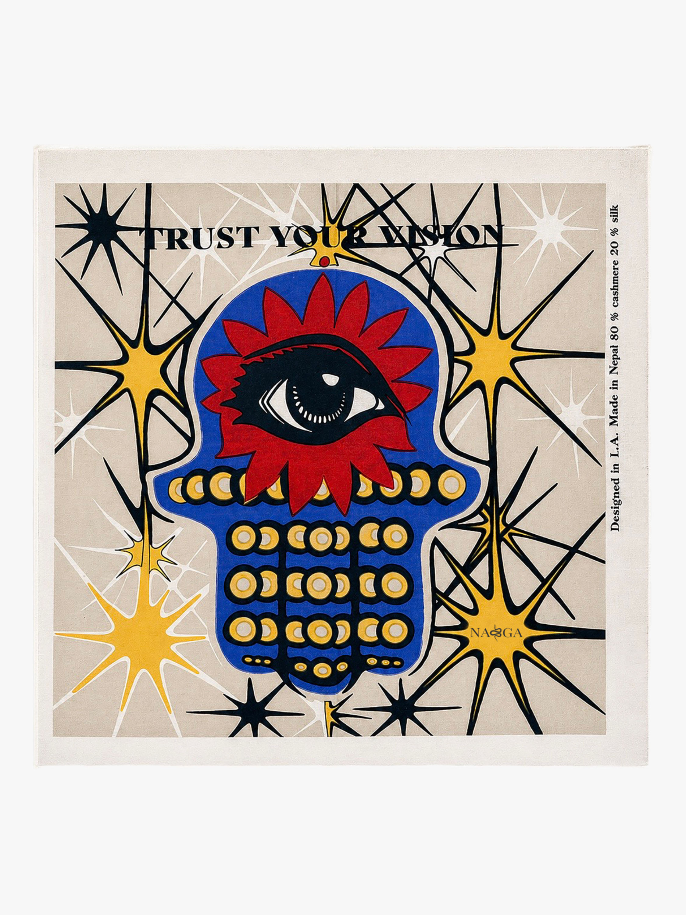 CASHMERE & SILK MANTRA BANDANA ~ TRUST YOUR VISION