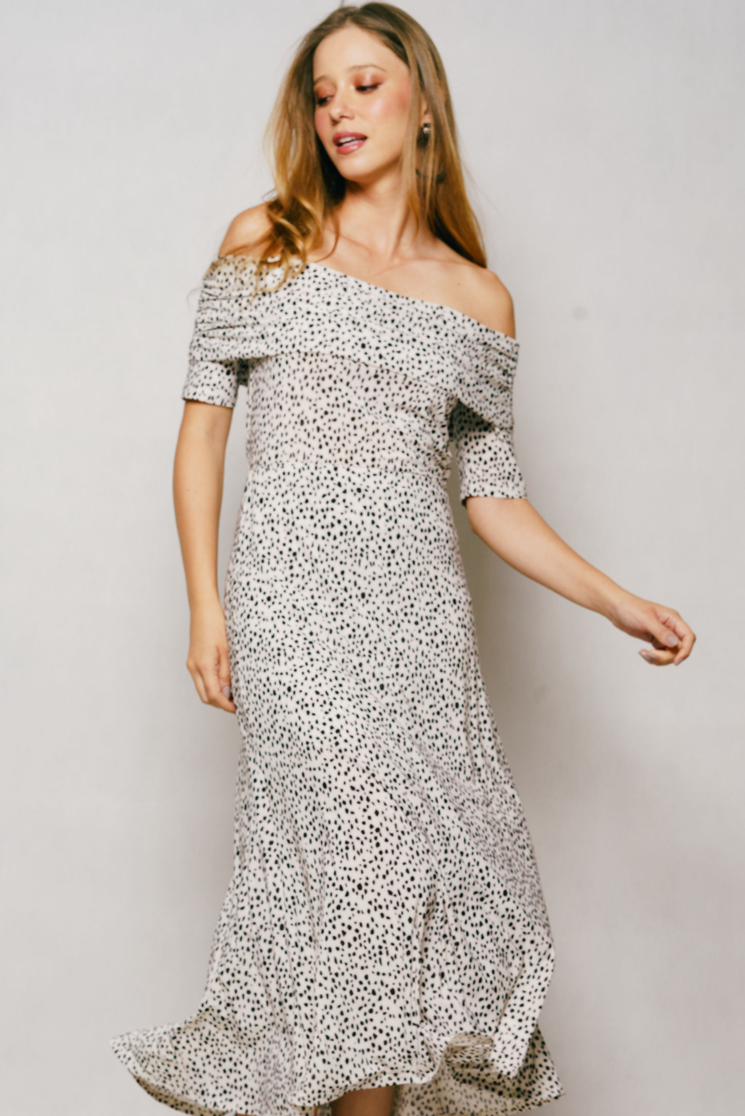 Saia Jersey estampada midi