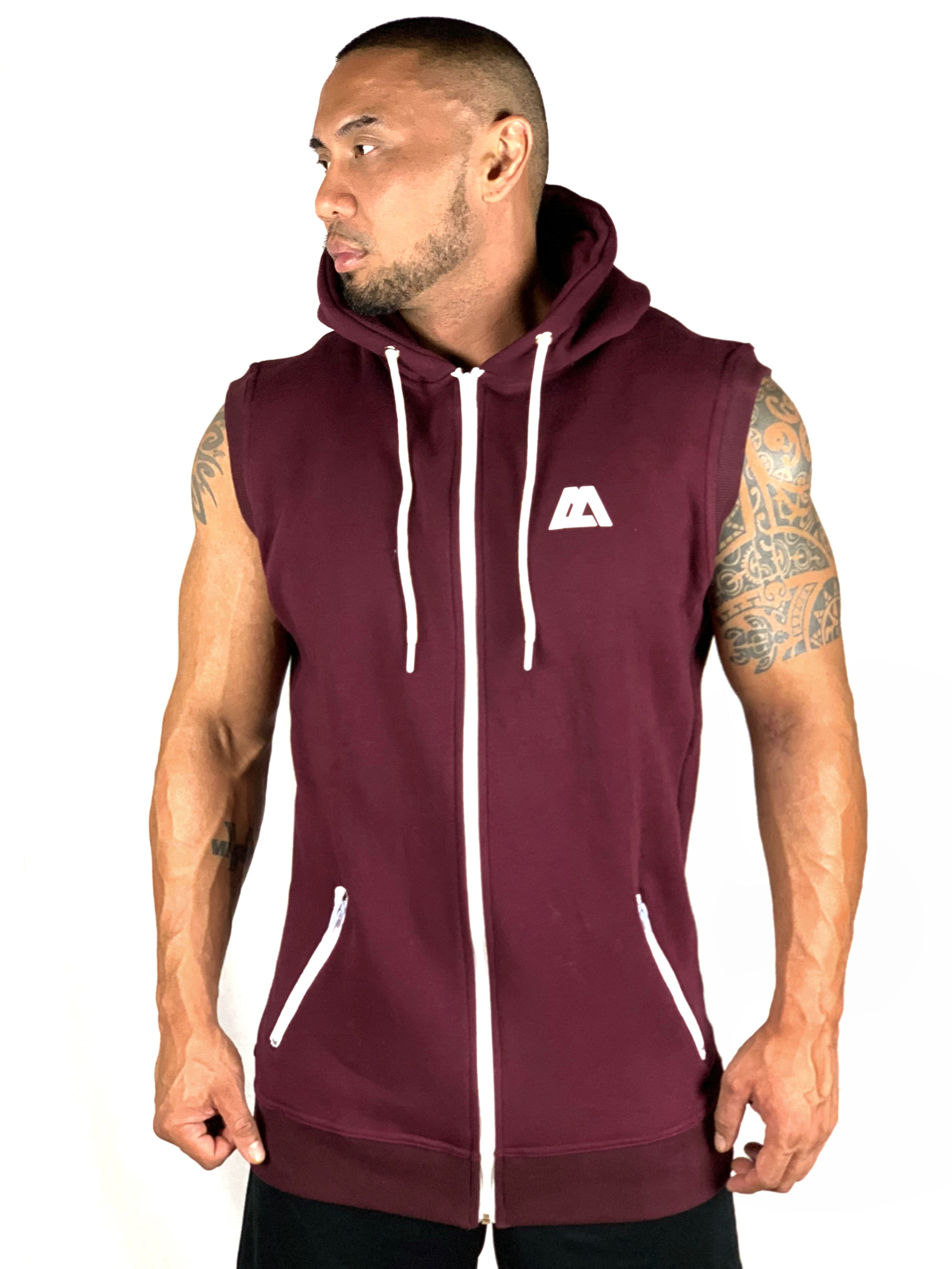 THE CLASSIC SLEEVELESS HOODIE - MAROON