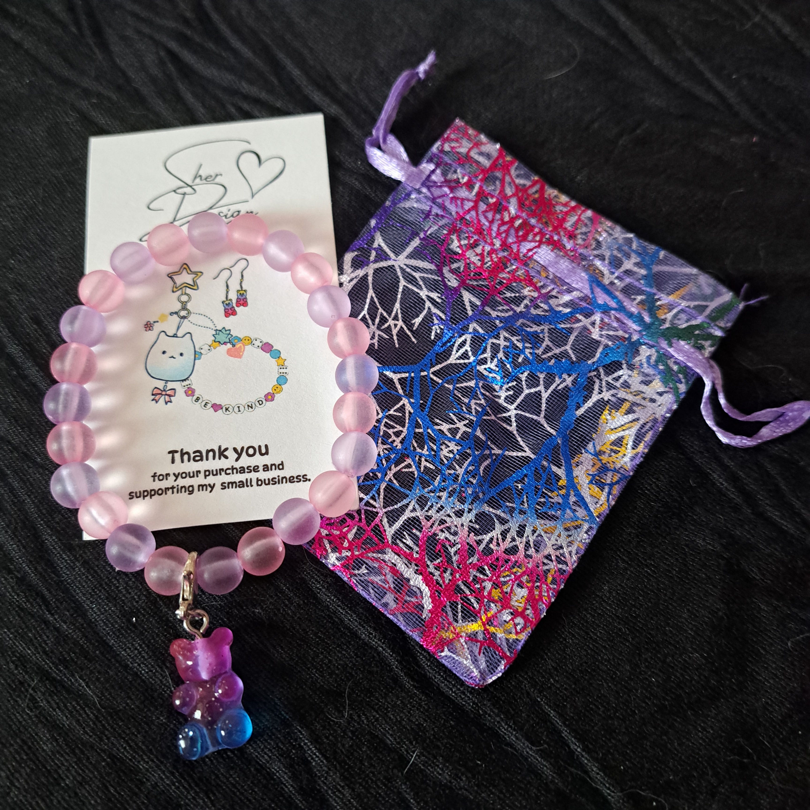 Purple Blue Gummy Bear Bracelet