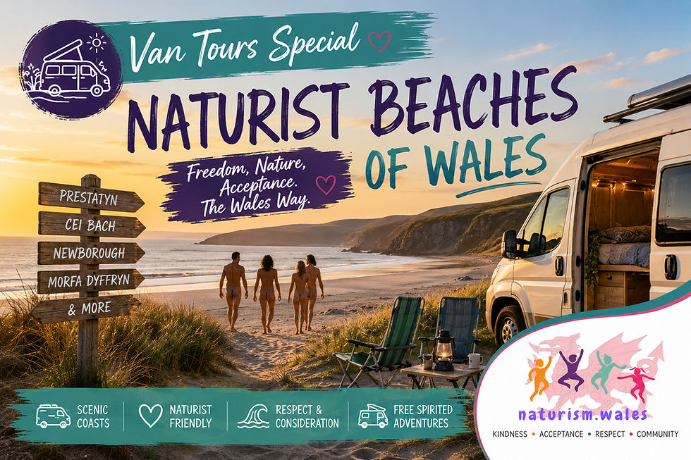 Van Tours Special: Wales’ Naturist Beaches – A Journey Where the Coastline Sets You Free