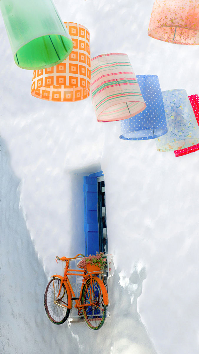 Orange Bicyle, Naxos Chora Greece, 2018