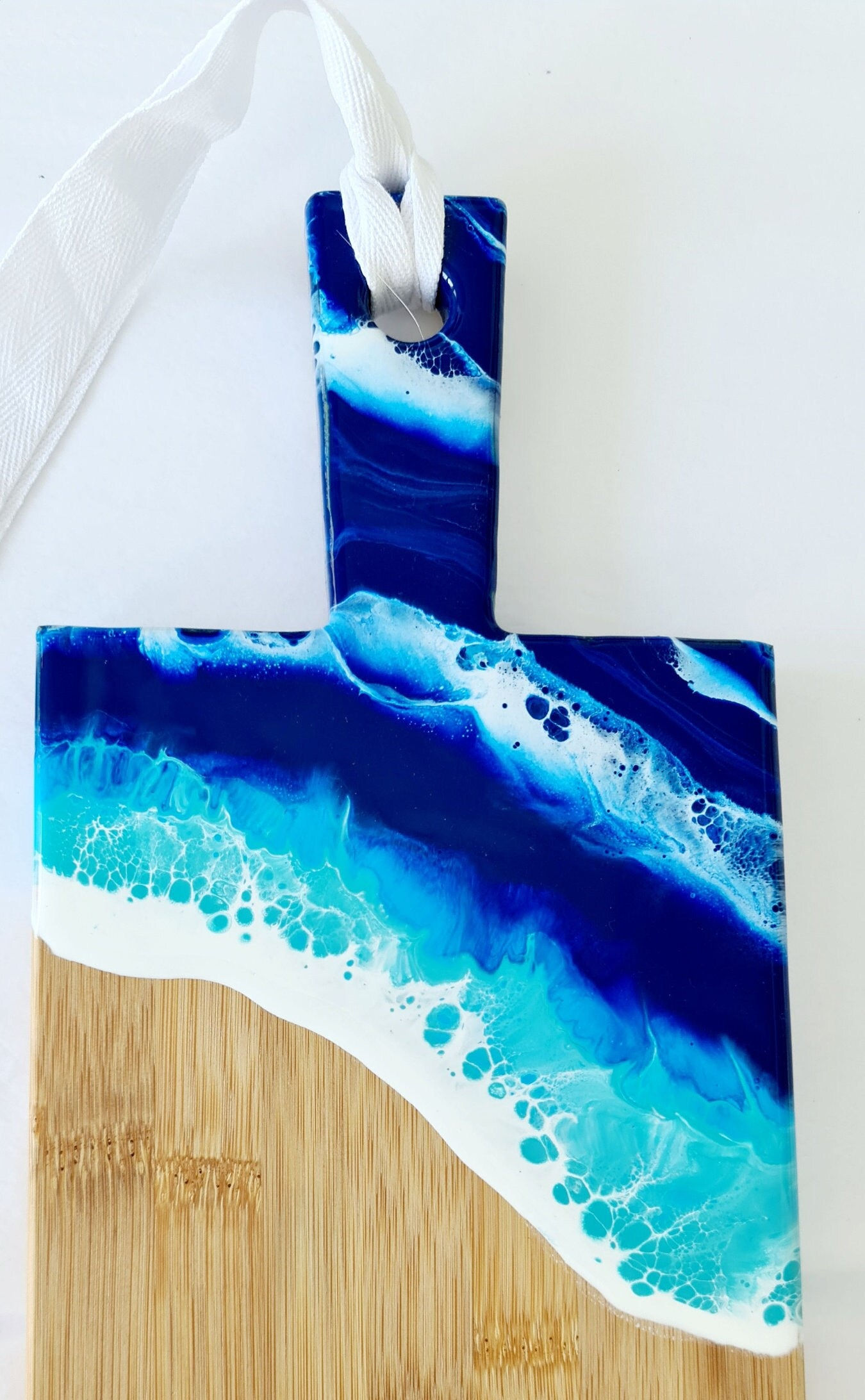 Serving Board - Bamboo Square-shouldered Paddle & Resin 'Ocean'