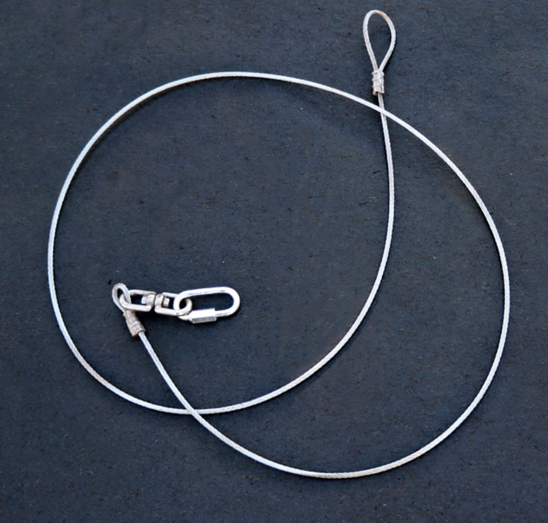 8'  3/16 HD EXTENSION/ANCHORING CABLE WITH SWIVEL & QUICK LINK