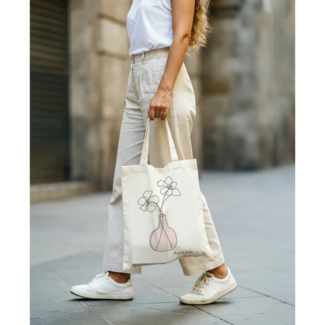 תיק קנבס מודפס - בוטניקה- הדפס 1