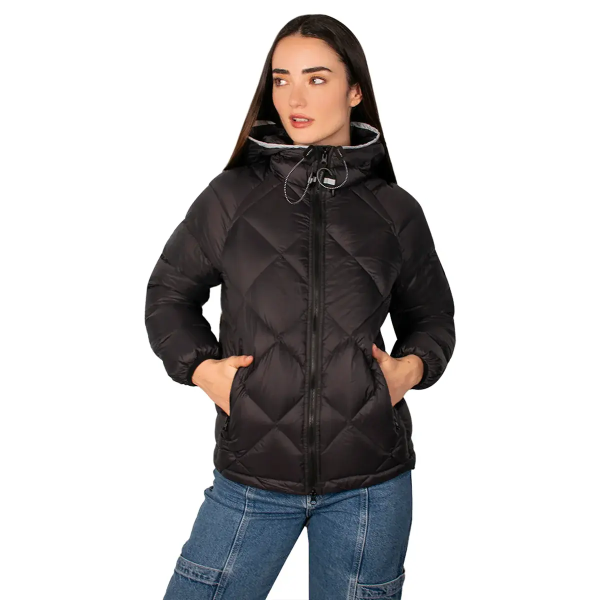 מעיל נוצות גלישה, שחור, פרונט