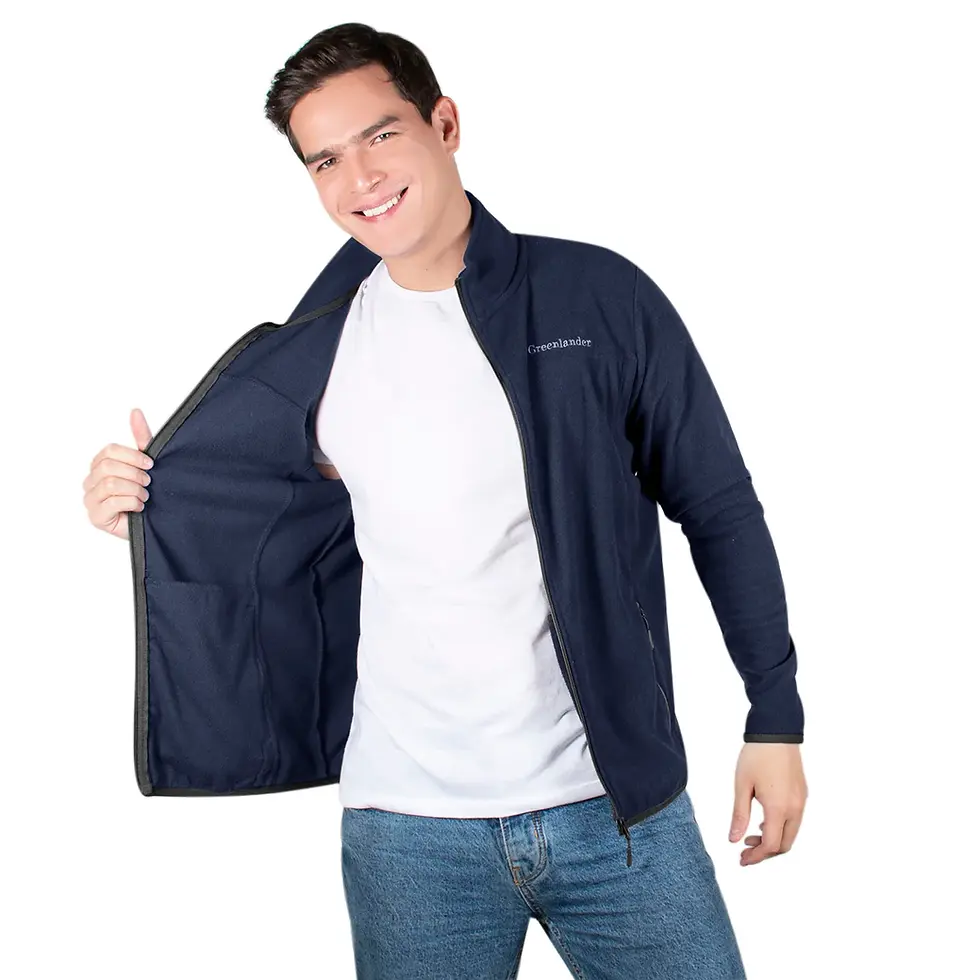 תמונה ממוזערת: גקט פליז לגבר, כחול כהה, מצב פתוח