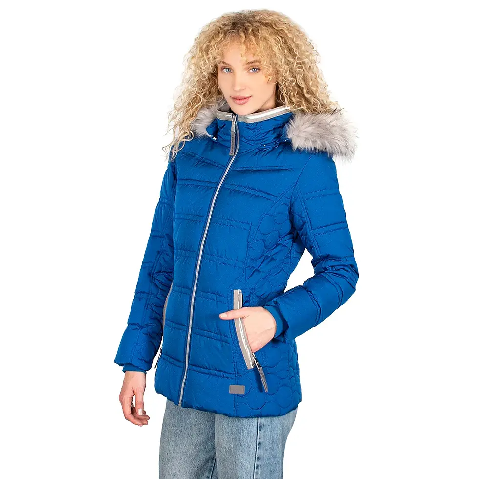 תמונה ממוזערת: מעיל פוך קולור אן, כחול, צד המעיל