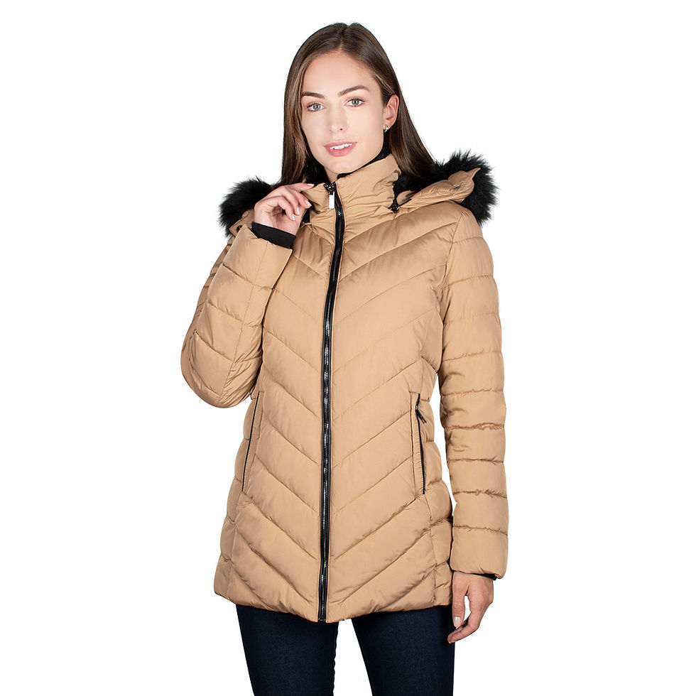 מעיל פארקה נשים, בז, פרונט