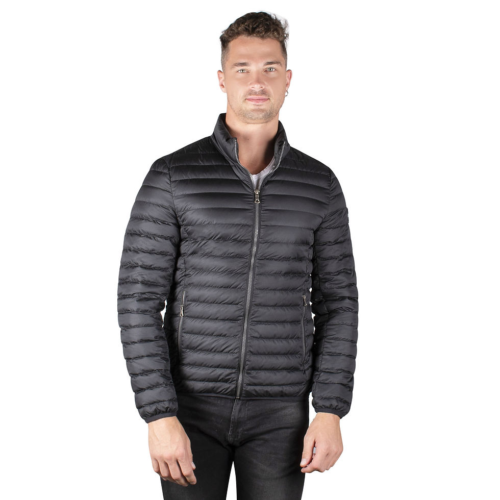 תמונה ממוזערת: מעיל נוצות פופי לגבר, שחור, פרונט