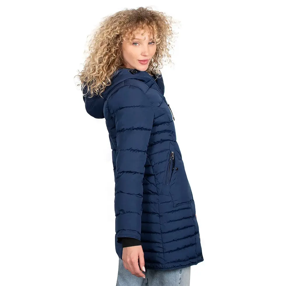 תמונה ממוזערת: מעיל גואי לאישה, כחול כהה, צד המעיל