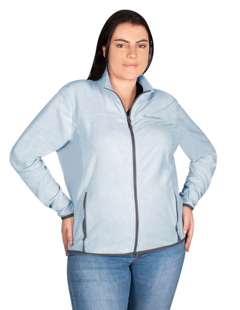 תמונה ממוזערת: גקט פליז קלי לאישה, תכלת, פרונט מידות גדולות