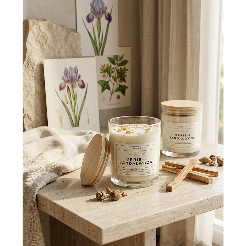 orris & sandalwood - נר טבעי ריחני 200 מ״ל
