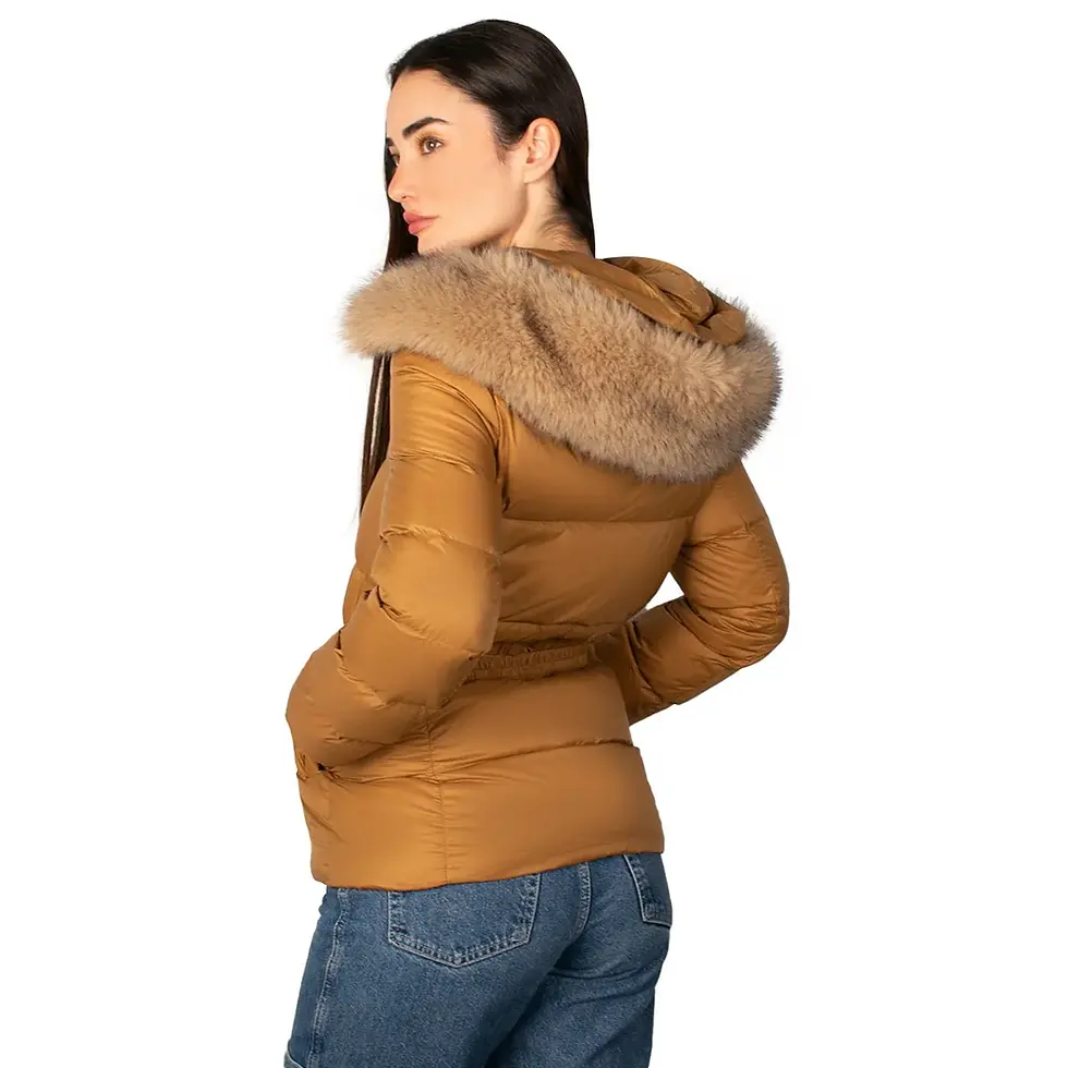 תמונה ממוזערת: מעיל נוצות רייזי לאישה, כאמל, גב המעיל