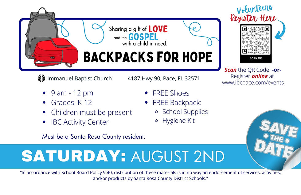 Backpacks For Hope: Volunteer Registration