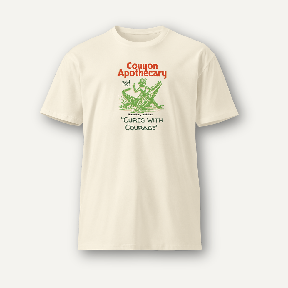Couyon Apothecary T-Shirt: Playful Southern Louisiana Graphic Tee