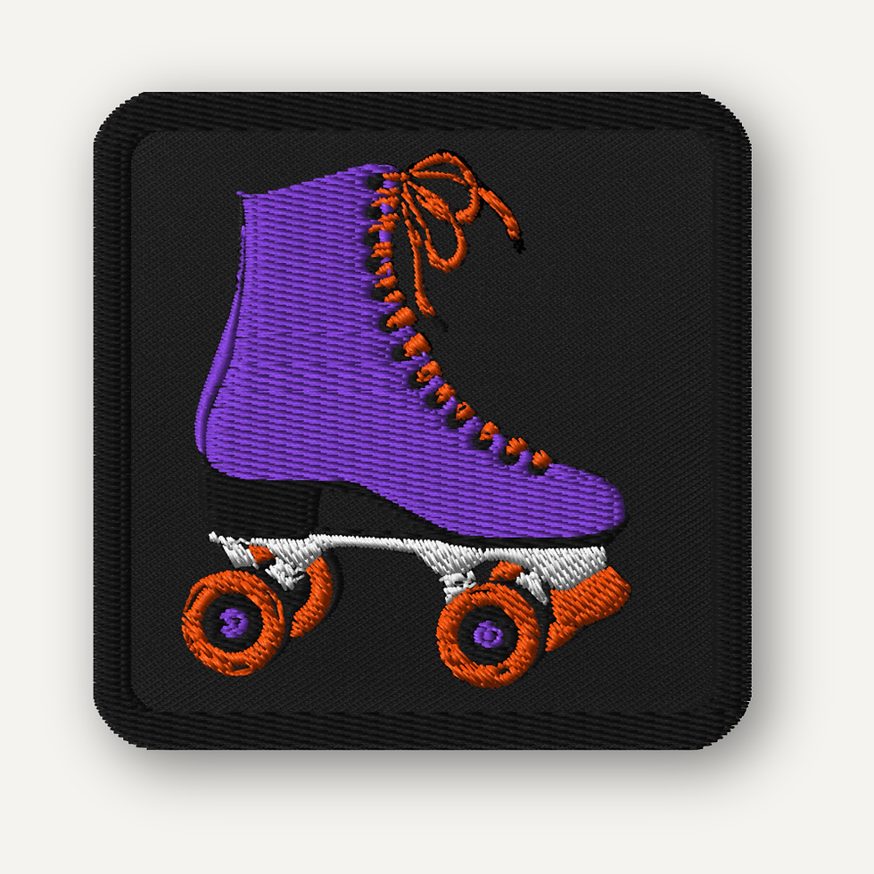 Purple Roller Skate Patch - Retro High-Top Embroidered Design