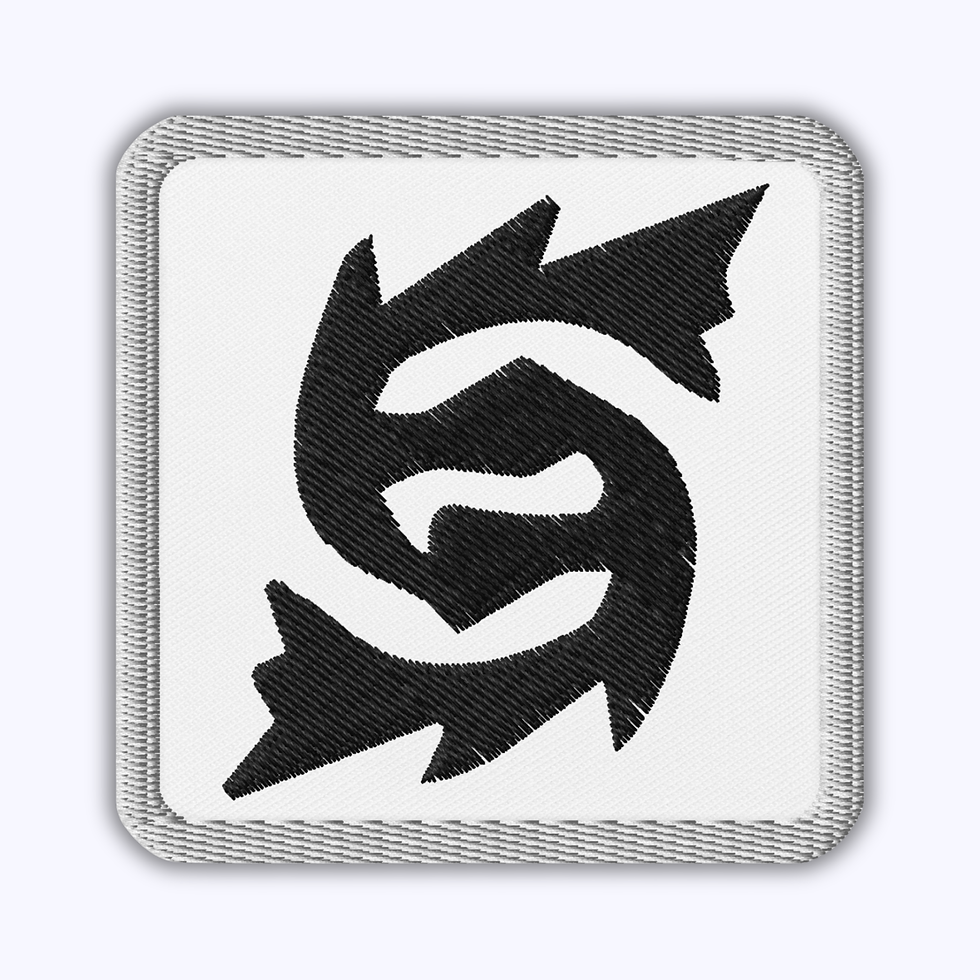 Obi Nka Bi Adinkra embroidered patch symbolizing peace, unity, and conflict resolution