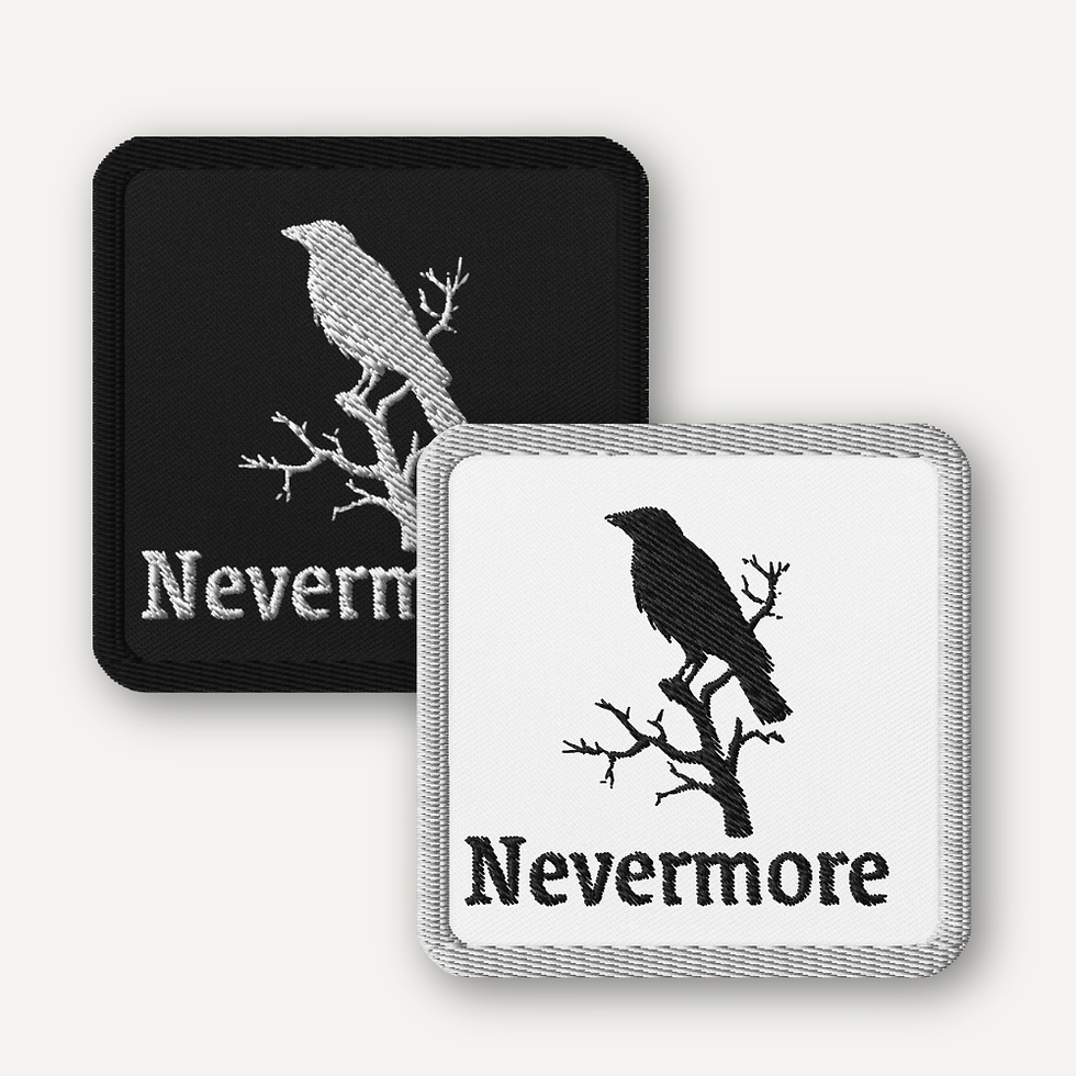 Thumbnail: Nevermore Raven Patch – Gothic Literary Iron-On (3”)