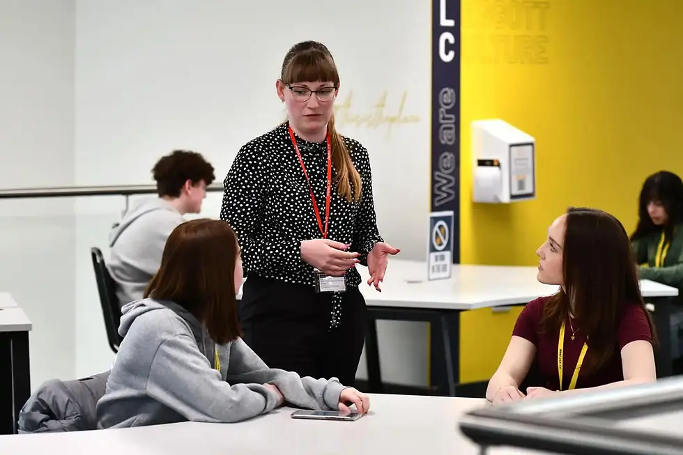 Students at John Leggott College listening to a guest speaker discussing careers in law during an upskill lesson.
