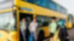 A John Leggott college bus, ready to travel to John Leggott College in Scunthorpe for the start of the academic year.