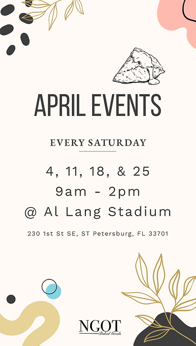 Ngot April Events - Every Saturday 4, 1 18, & 25 9am - 2pm @ Al Lang Stadium 230 1st St SE, ST Petersburg, FL 33701