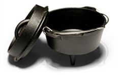 Dutch Oven mit aufgeklapptem Deckel