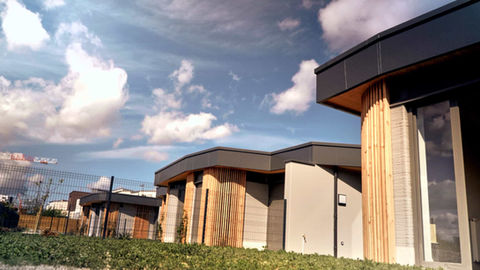 The five first fully-certified 3D concrete printed houses in France have been delivered in Reims. 

Thanks to 3D printing and off-site construction, these houses were completed in 12 months instead of 16. They allow a high-level architecture in a social housing context.

Characteristics:
Dimensions of a wall: 2.50 x 2.80 x 0.30 m
Quantity: 35 unique walls
3D Printed volume per wall: 550 L
Printing time per wall: 195 min

Press:
https://www.lemoniteur.fr/article/reims-avec-viliaprint-le-hors-site-gagne-du-terrain.2209582