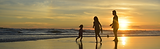 Silhouette of a Family at the Beach