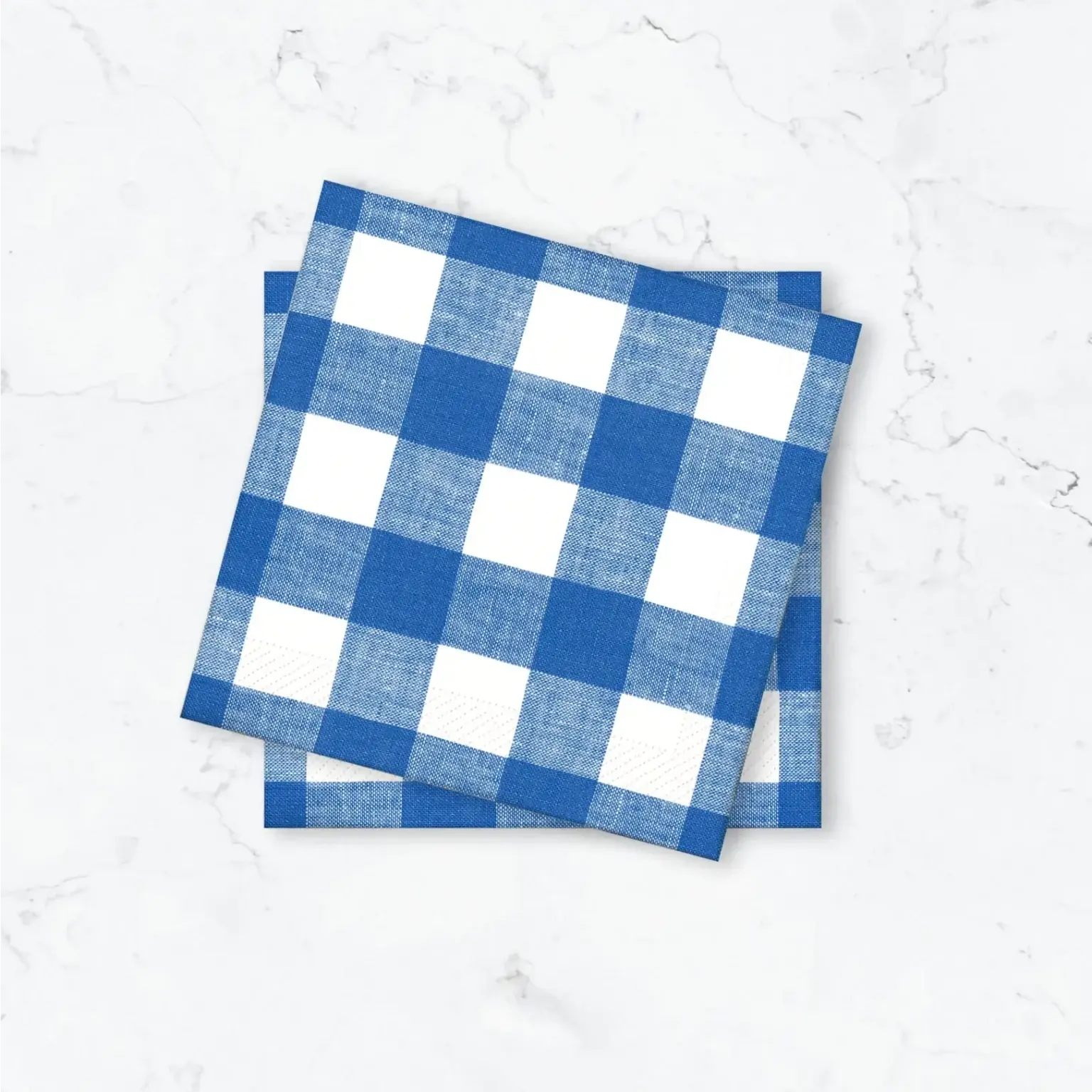 Pappersservett Gingham Blå