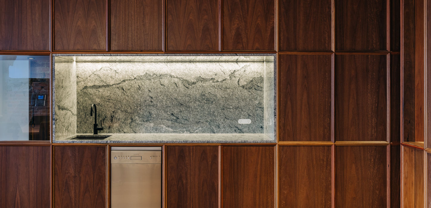 Functional meeting room in heritage warehouse renovation by Cumulus Studio in Hobart