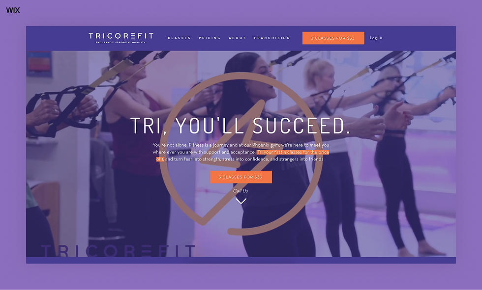 TriCore Fit homepage