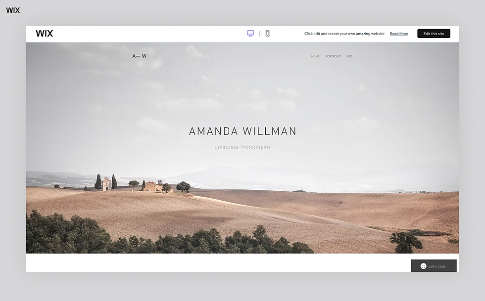 photographer website template