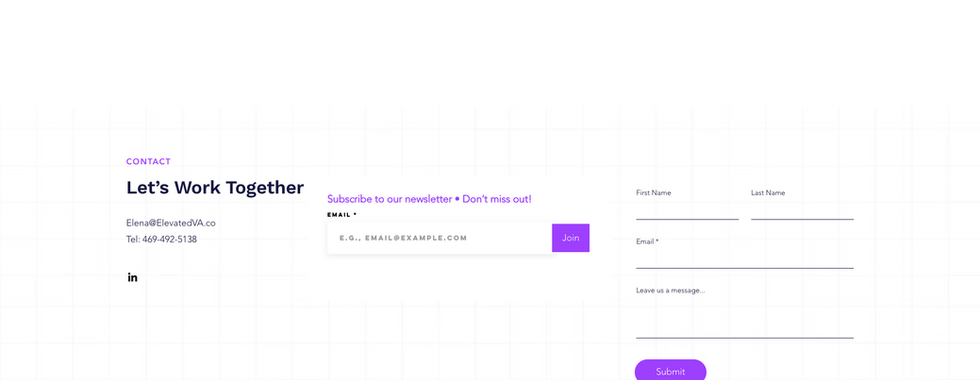contact page virtual assistant website