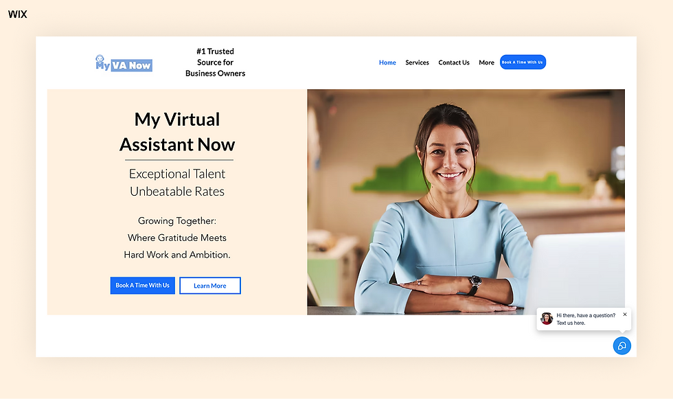 My VA Now wix virtual assistant example